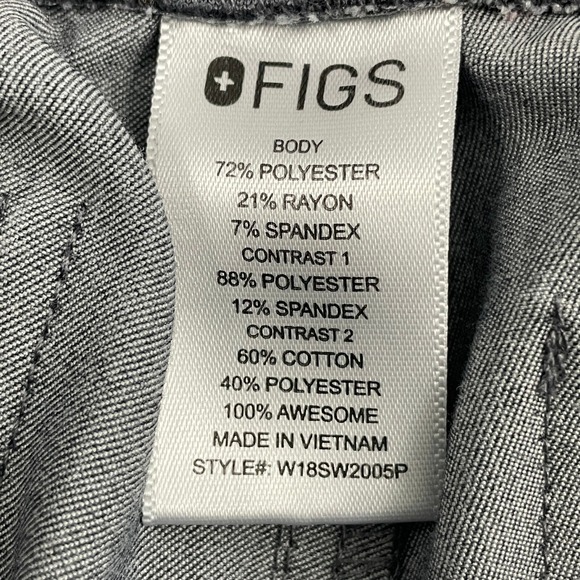 FIGS Zamora Jogger Scrub Pant Womens XS Gray Slim Fit Elastic Waist Pocket Nurse - Picture 10 of 15